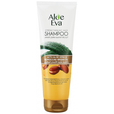 EVA COSMETICS — ALOE EVA HAIR STRENGTHENING SHAMPOO WITH ALOE VERA & MOROCCAN ARGAN OIL 230 ML